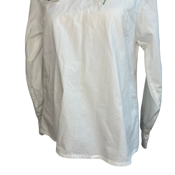 RARE $495 Mii Collection Embroidered Collar White Long Sleeve Blouse Women's Top - Picture 8 of 13